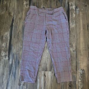 Old Navy Pull-On Pink and Black Plaid Pants
